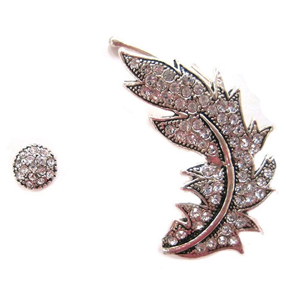 Azaara's Crystal Feather Ear Crawler/cuff Earring